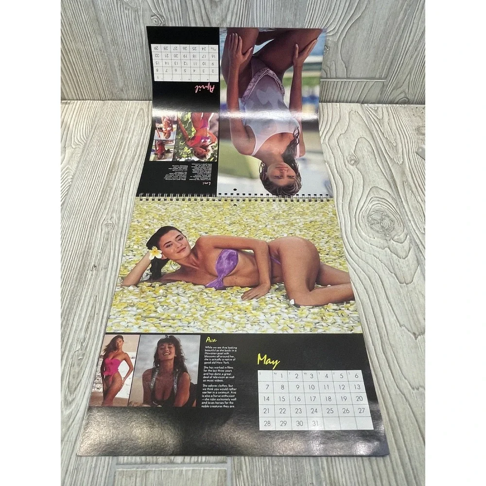 Vintage 1989 Beauty Under The Sun Swimwear Calendar H2O Retro 80s Fashion Models